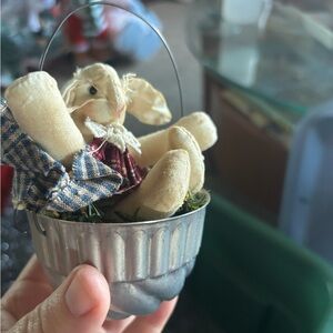 Festive bunny holiday ornament